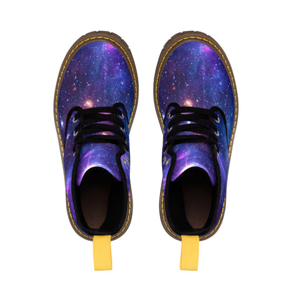 Purple Beyond the Stars Outer Space Out of this World Women's Canvas Boots