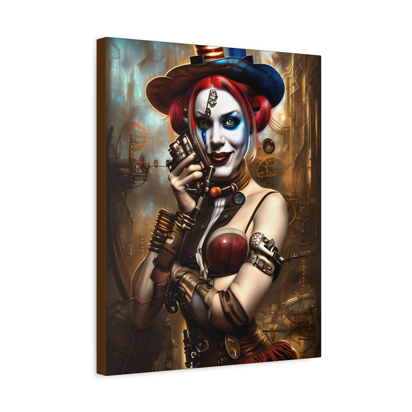 Hyper Realistic Steampunk Harley Quinn Matte Canvas, Stretched, 1.25"