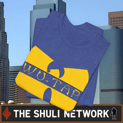 Wu-Tap Logo T-Shirt — Retro Hip-Hop Shuli Crew Graphic Tee