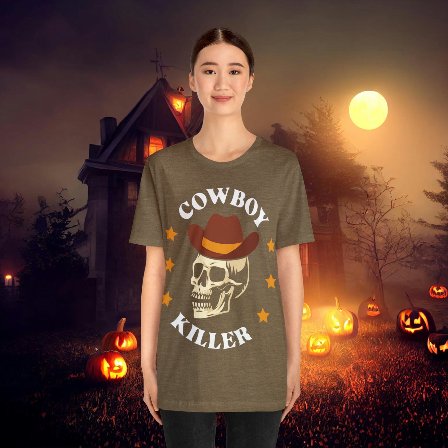 Cowboy Killer Retro Halloween Unisex Jersey Short Sleeve Tee Gifts for Him Gifts for Her