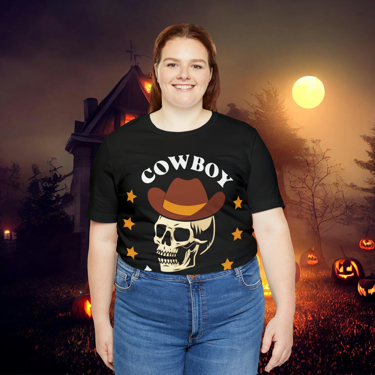 Cowboy Killer Retro Halloween Unisex Jersey Short Sleeve Tee Gifts for Him Gifts for Her