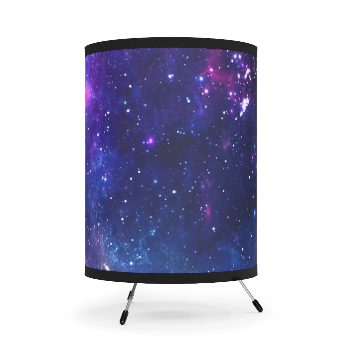 Purple Beyond the Stars Outer Space Out of this World Tripod Lamp with High-Res Printed Shade, USCA plug