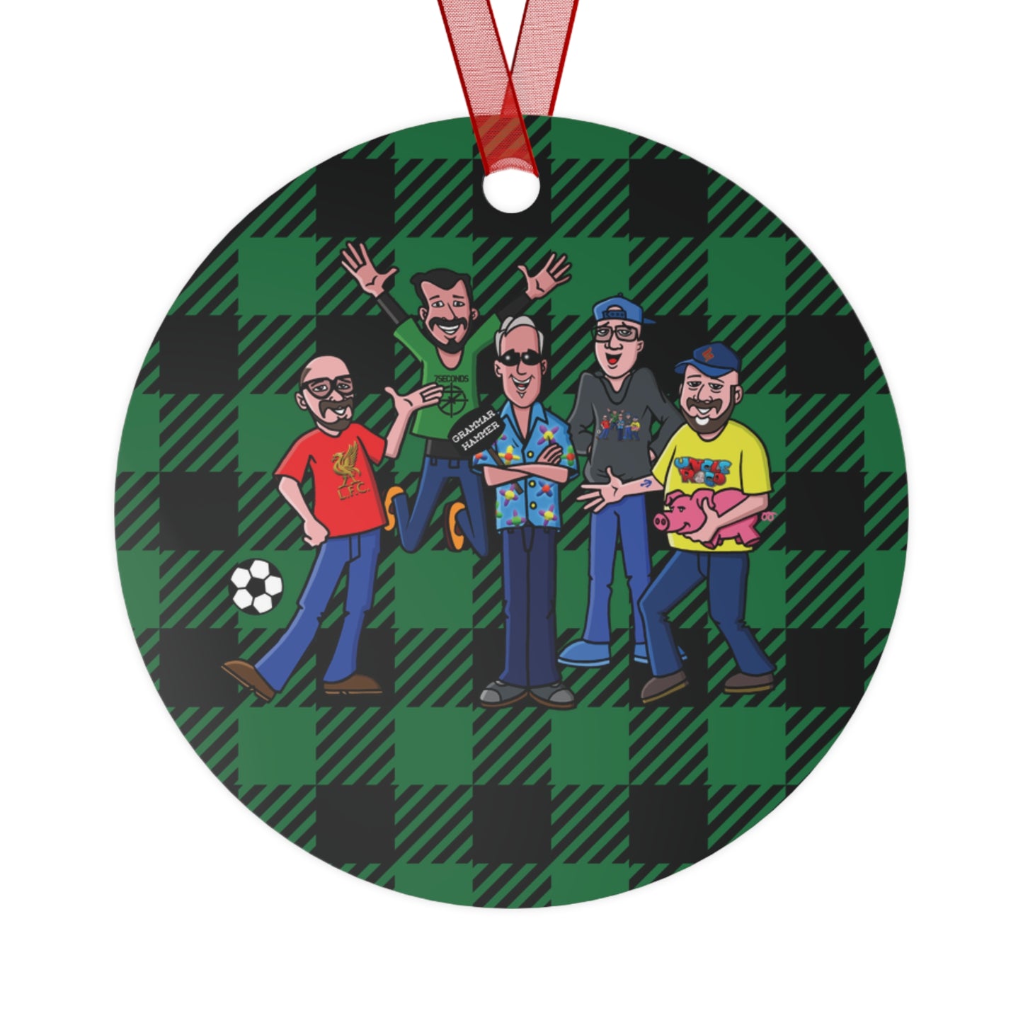 Special Limited Edition The Shuli Network Group Caricature Metal Christmas Ornaments in Bell or Circle Shaped