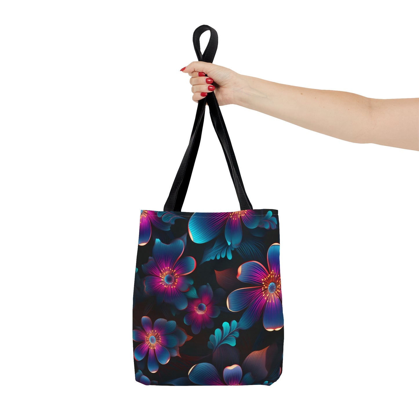 Eclectic Neon Floral All Over Print Tote Bag