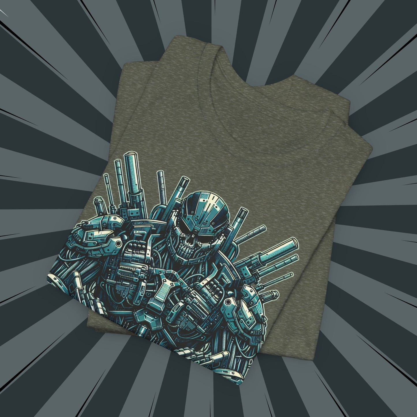 Cyber Warrior Unisex Jersey Tee, Geeky T-Shirt, Sci-Fi Apparel, Graphic Tee, Gift for Gamers, Futuristic Fashion