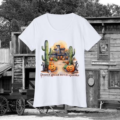 Desert Ghost Town Spooks Western Halloween Women's Organic Short Sleeve T-Shirt Gifts for Her