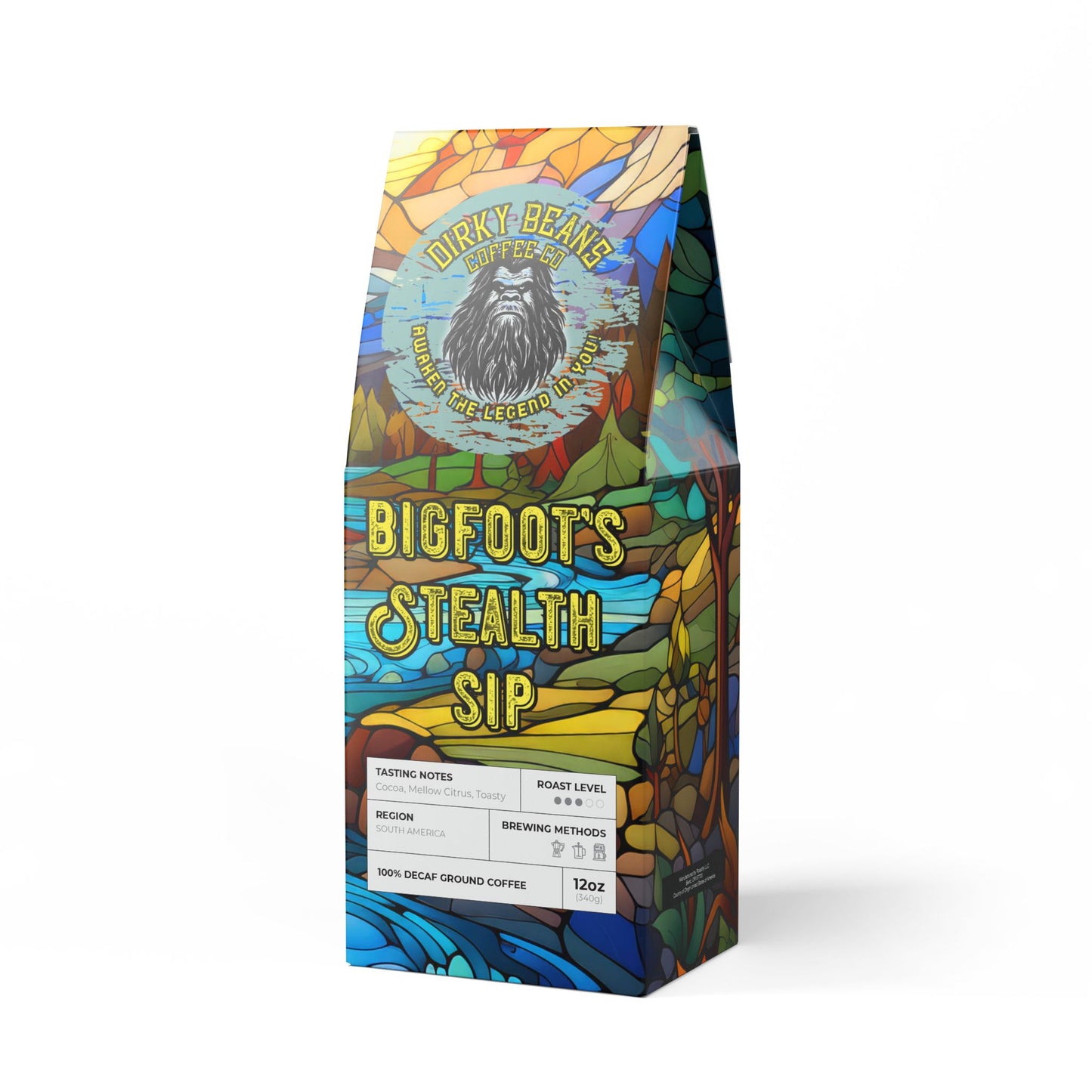 Bigfoot's Stealth Sip: Decaf Medium Roast - Brew without the Roar