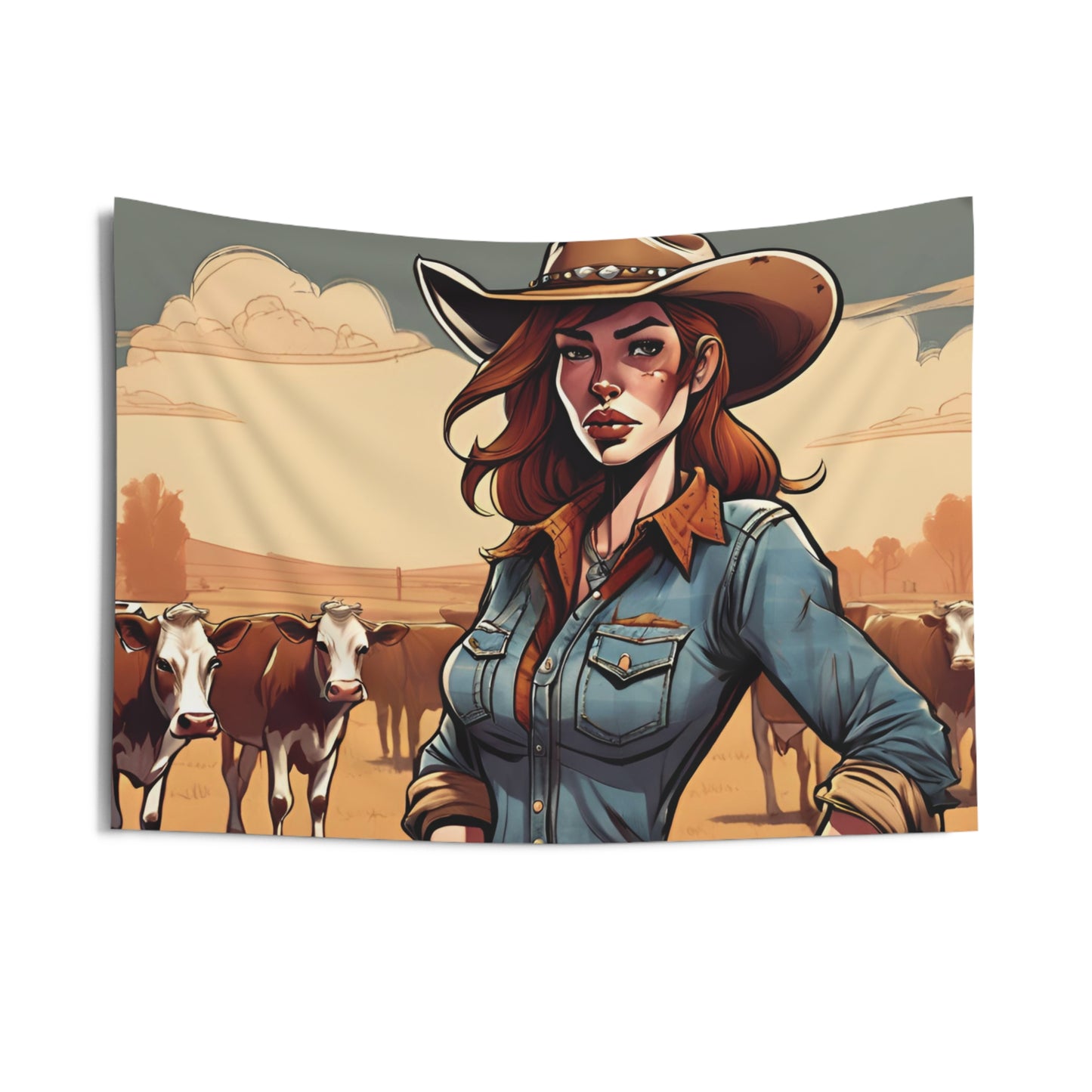 Rustle & Roam: Cowgirl Tapestry for Western Wanderlust