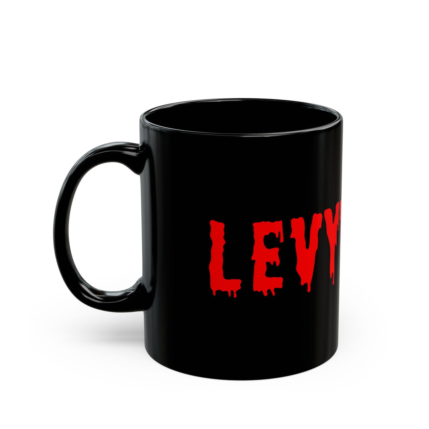 The "LevyVerse" 11 Oz Black Glossed Ceramic Mug #boblevy