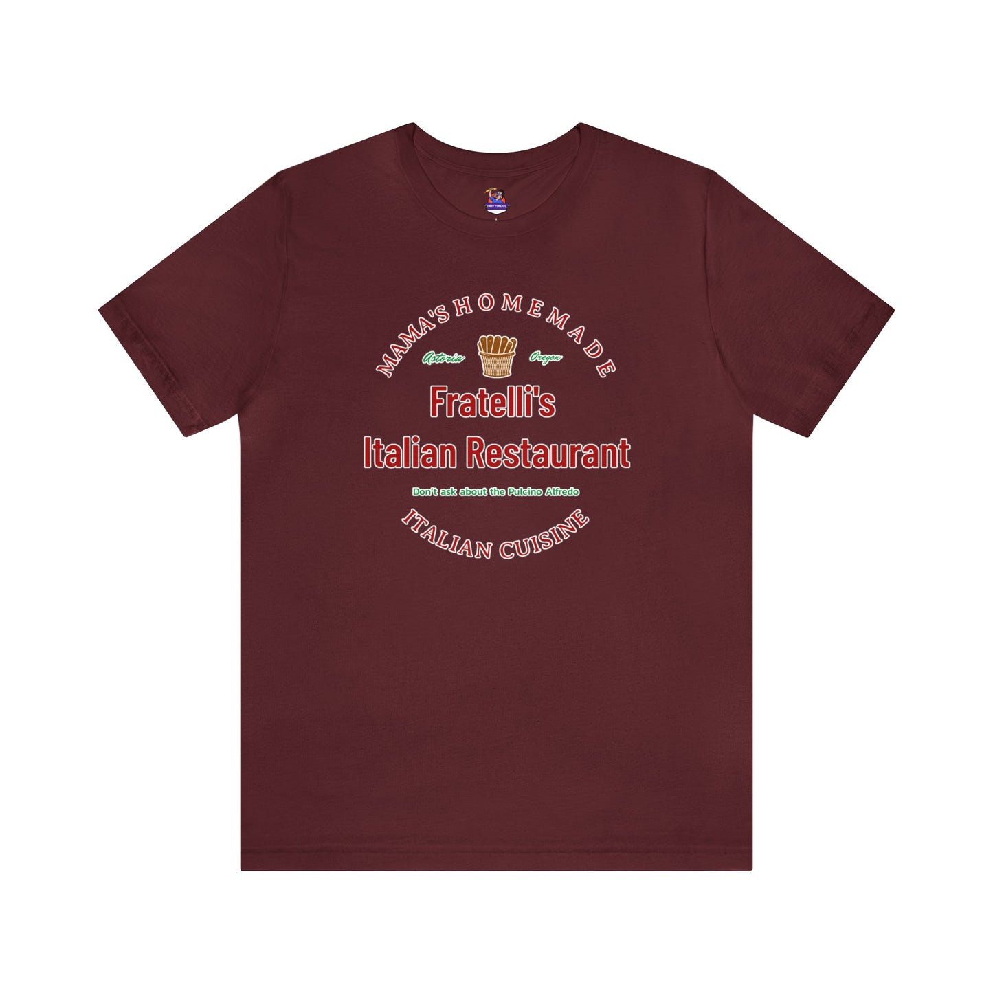 Fratelli's Italian Restaurant Unisex Jersey Short Sleeve Tee Fratelli's Goonies Pirate's Pasta-Lover Apparel Goonies Nostalgia Wear