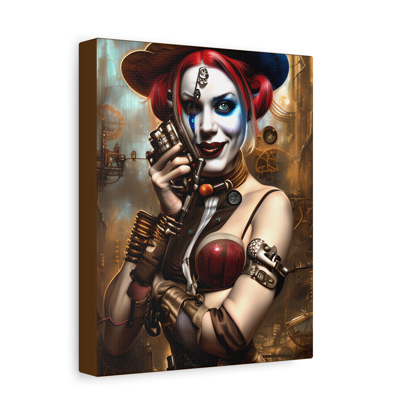 Hyper Realistic Steampunk Harley Quinn Matte Canvas, Stretched, 1.25"