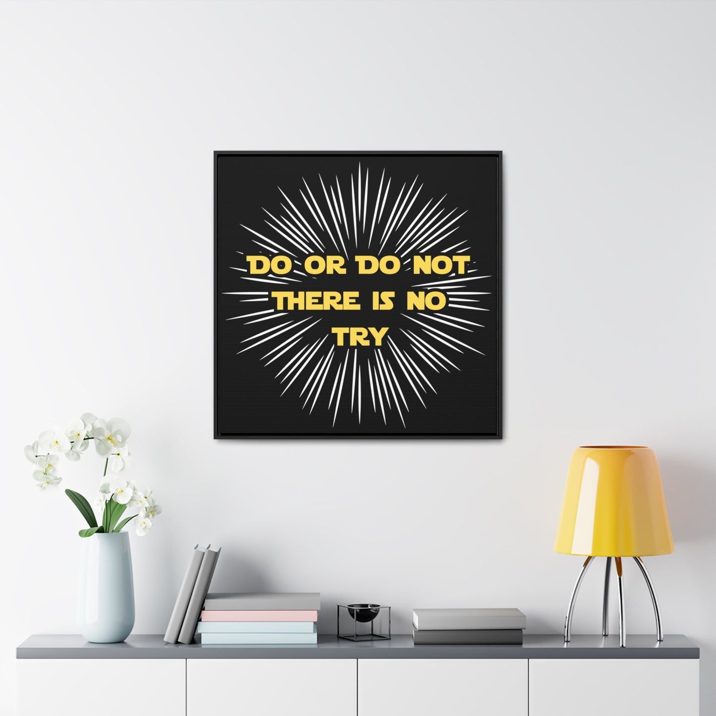 Star Wars Inspired Do or Do Not There is no Try Gallery Canvas Wraps, Poplar Wood Square Frame