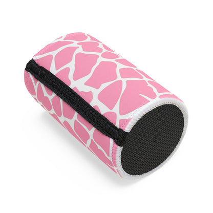 Pink Giraffe Print Stubby Cooler