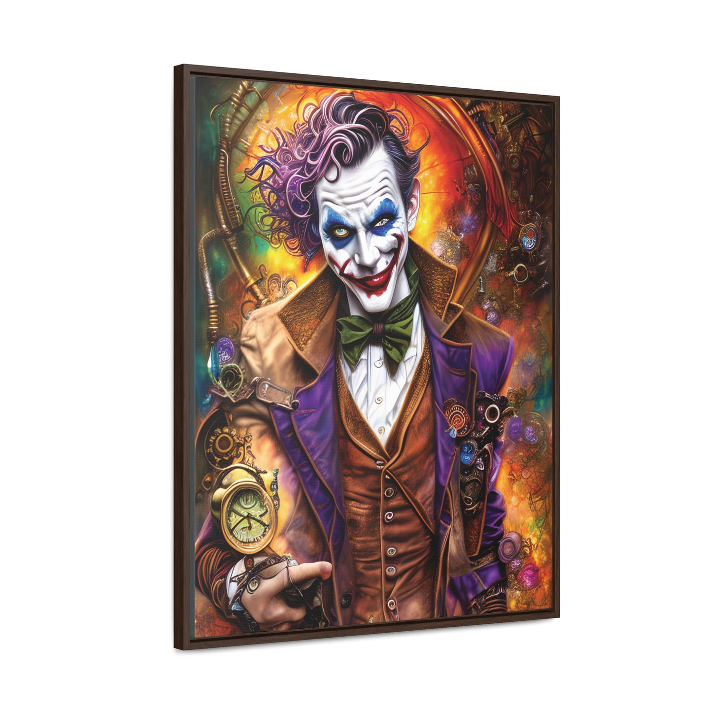 Steampunk-Joker-Hearts-Tribal-Fractal Gallery Canvas Wraps, Vertical Frame