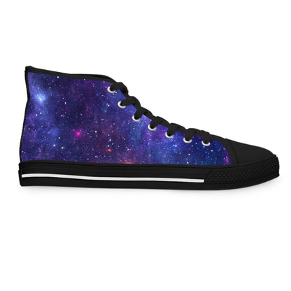 Purple Beyond the Stars Outer Space Out of this World Women's High Top Sneakers