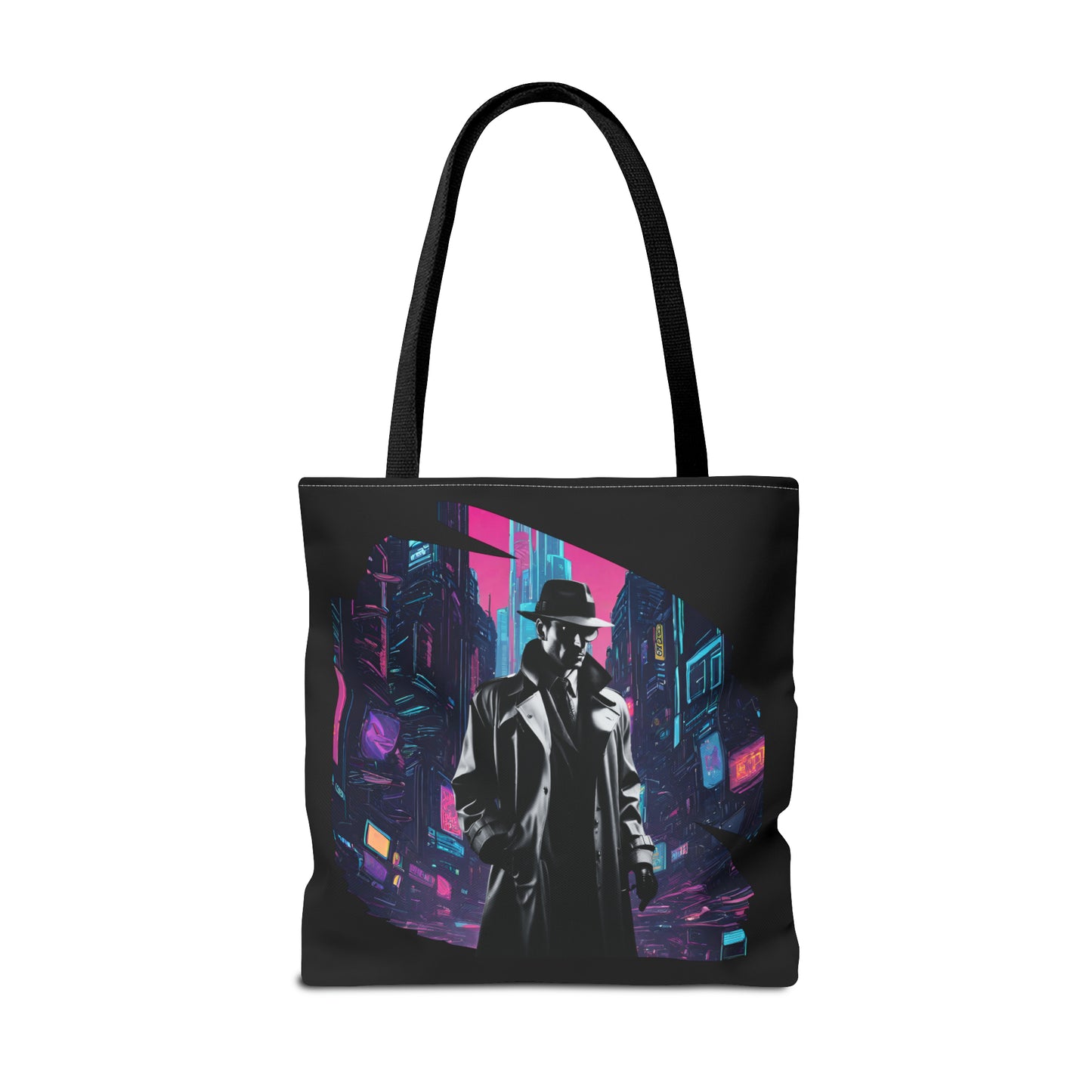 Cyberpunk Chic  Film Noir Detective AOP Tote Bag