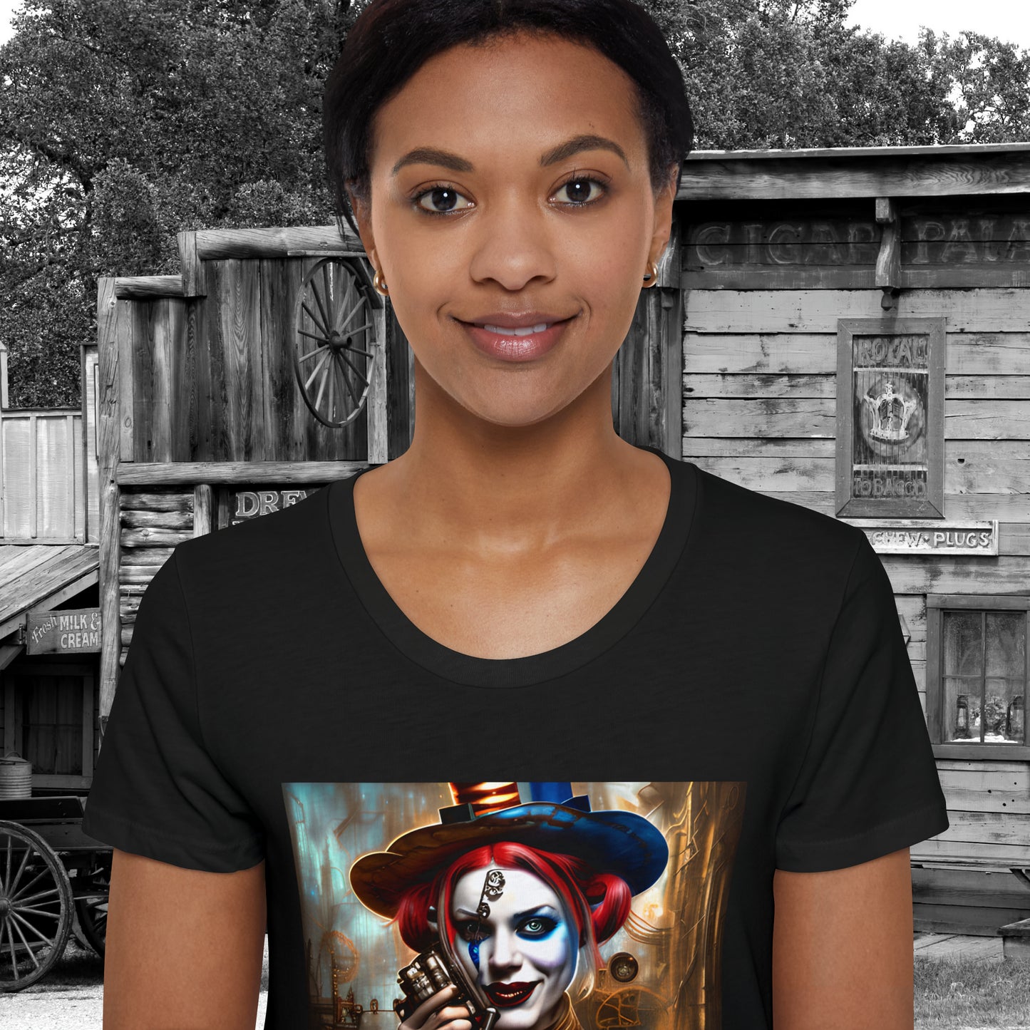 Hyper Realistic Steampunk Harley Quinn Women's Organic Short Sleeve T-Shirt