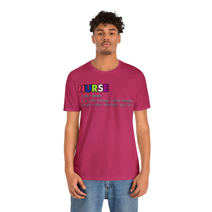 Definition of a Nurse Unisex Jersey Tee Bella+Canvas 3001 Healthcare Gift Medical Students, Soft Fabric, Various Sizes Available