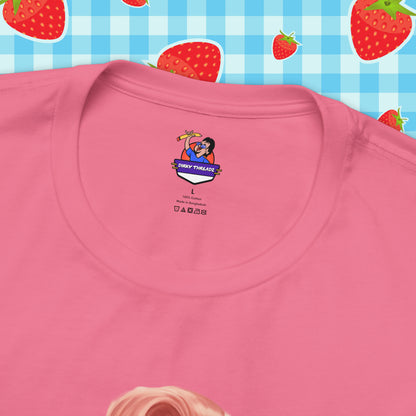 Retro Pin-Up T-Shirt - Quirky Pink Design for Bold Style