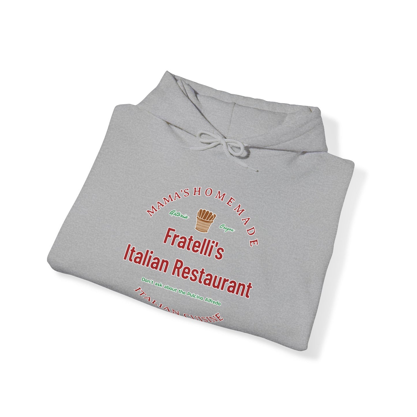 Fratelli's Italian Restaurant Unisex Heavy Blend™ Hooded Sweatshirt Fratelli's Goonies, Quest Attire, Fashion Comedy, Pirate's Pasta-Lover