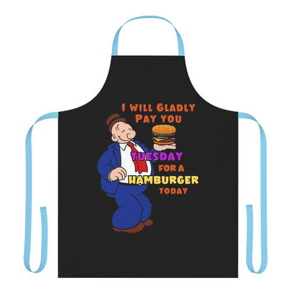 Popeye's Friend Wimpy All Over Print Apron - 'I'll Gladly Pay You Tuesday for a Hamburger Today' (AOP)