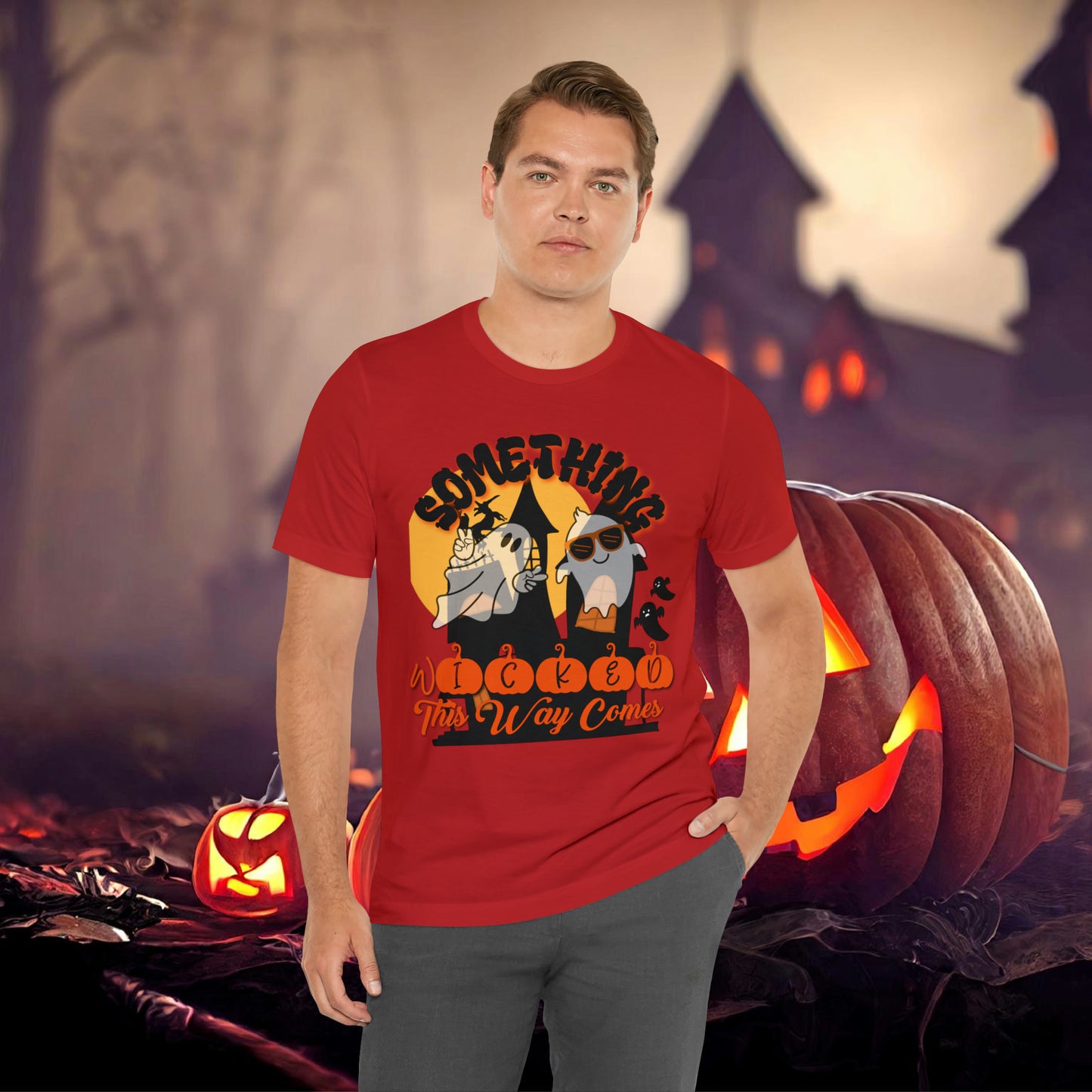 Something Wicked this Way Comes Halloween Unisex Jersey Short Sleeve Tee Gifts for Her Gifts for Him