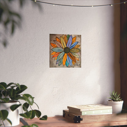 Matte Vertical Poster — Colorful Watercolor Sunflower Art Print from Artist Cailee Miller