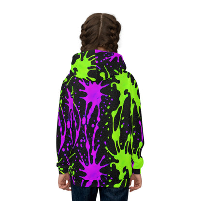 Splatter Squad: Paint Party Hoodie for Kids (AOP)