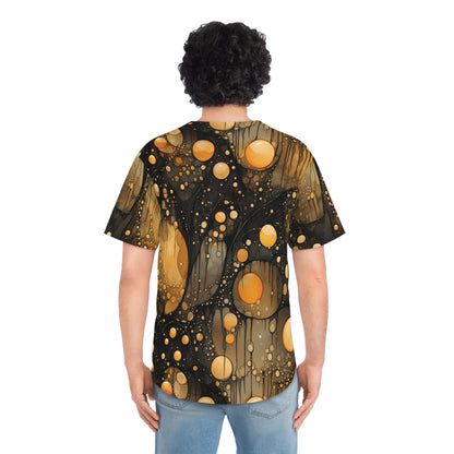 Flying Yellow Orbs Eerie Darky Men's Baseball Jersey (AOP)