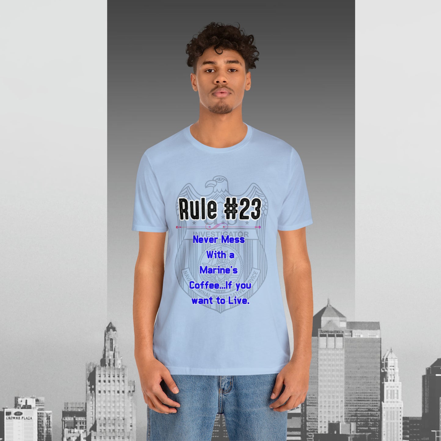 Rules of Gibbs #23 Never Mess with a Marine's Coffee Unisex Jersey Short Sleeve Tee