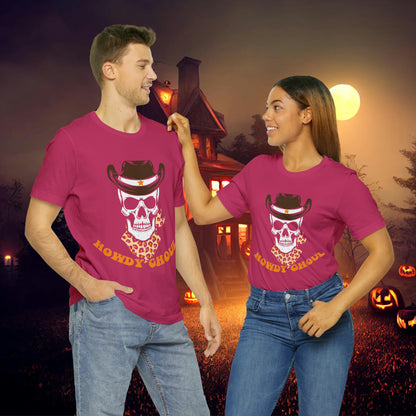 Howdy Ghoul Skeleton Sheriff Retro Halloween Unisex Jersey Short Sleeve Tee Gifts for her