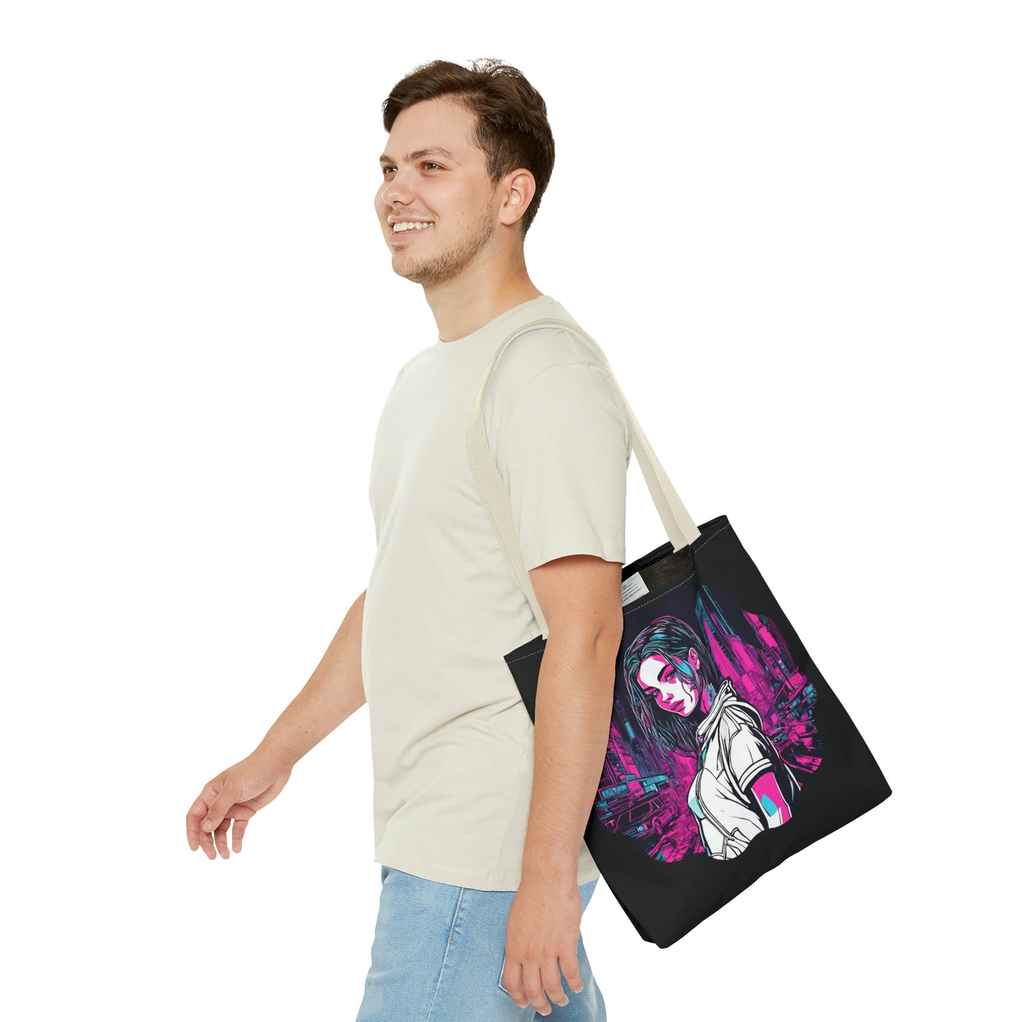 Cyberpunk Chic AOP Tote Bag