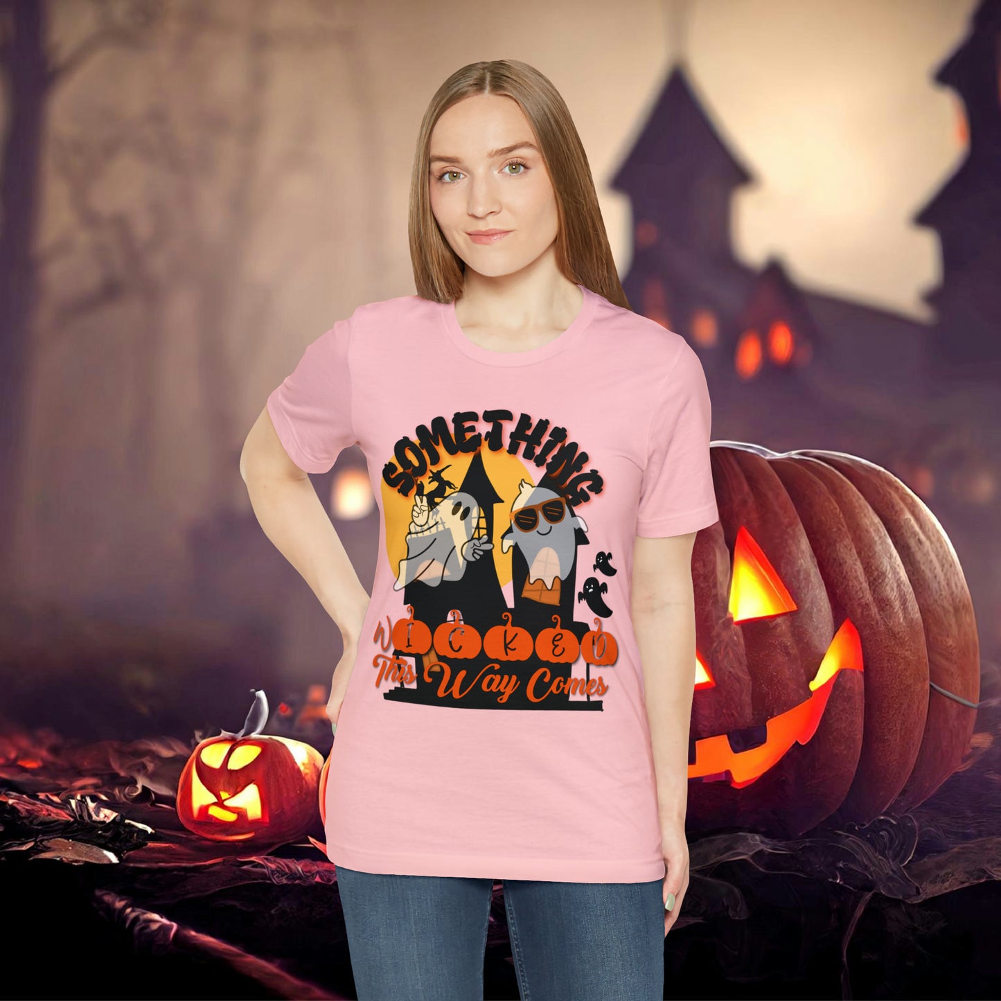 Something Wicked this Way Comes Halloween Unisex Jersey Short Sleeve Tee Gifts for Her Gifts for Him