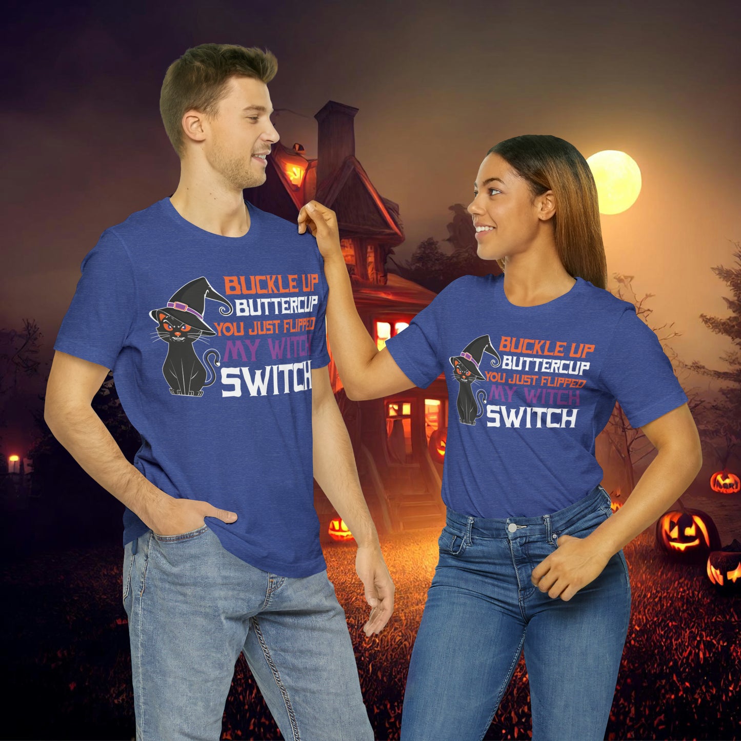 Halloween Buckle up Buttercup you just flipped my Witch Switch Unisex Jersey Short Sleeve Tee Gifts for Her