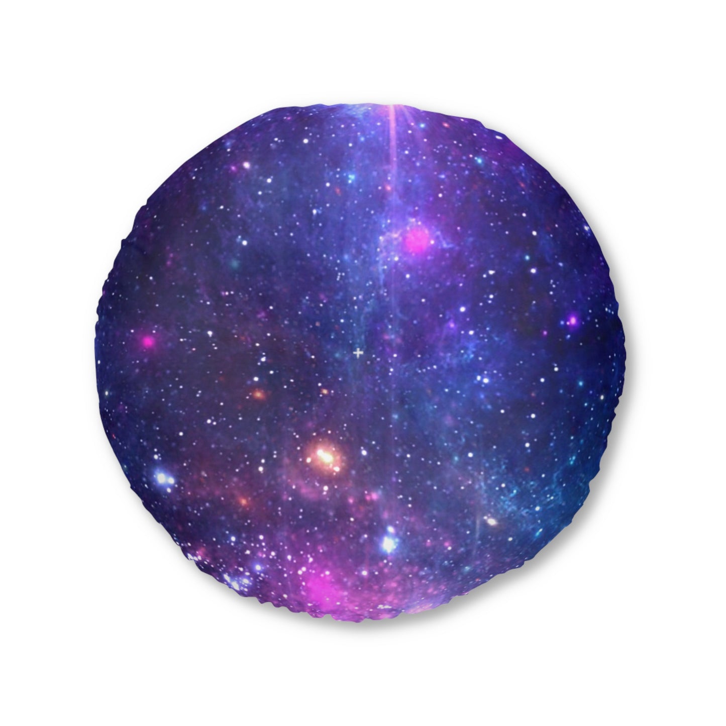 Purple Beyond the Stars Outer Space Out of this World Tufted Floor Pillow, Round