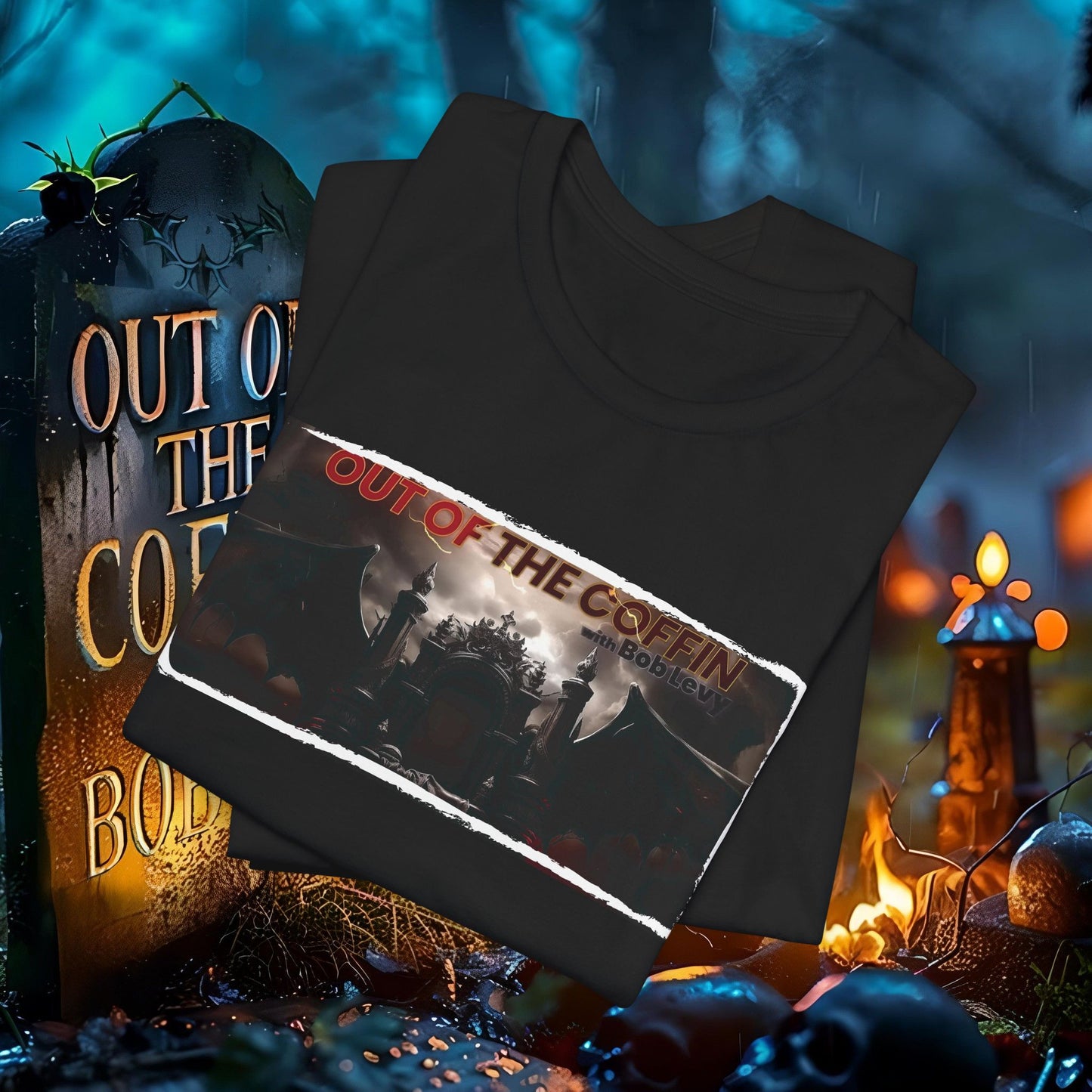 Out of the Coffin with the Rev Bob Levy No Stress Tee #levyverse In Multiple Sizes