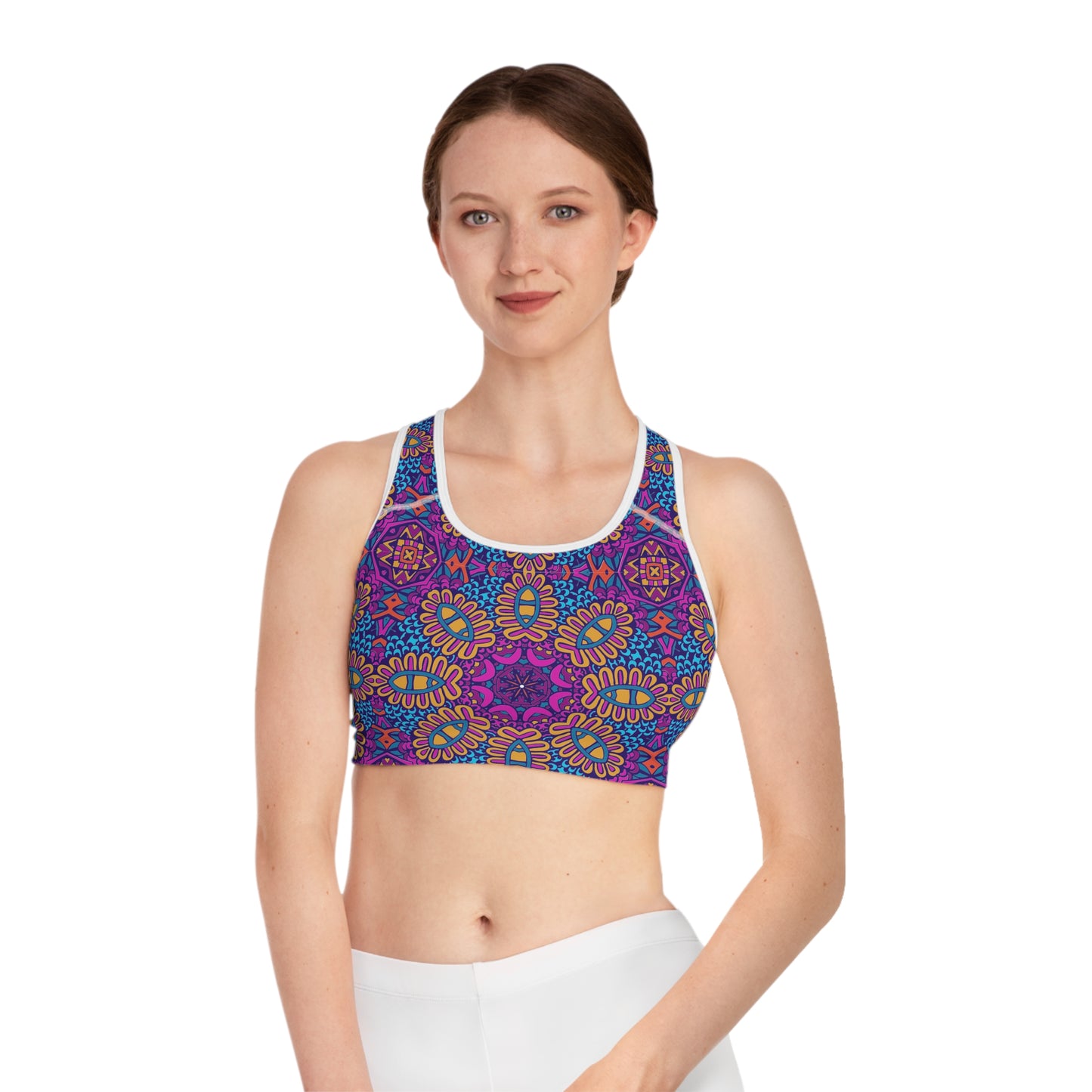 Pink & Purple Boho Dream Women's Sports Bra Sports Bra (AOP)