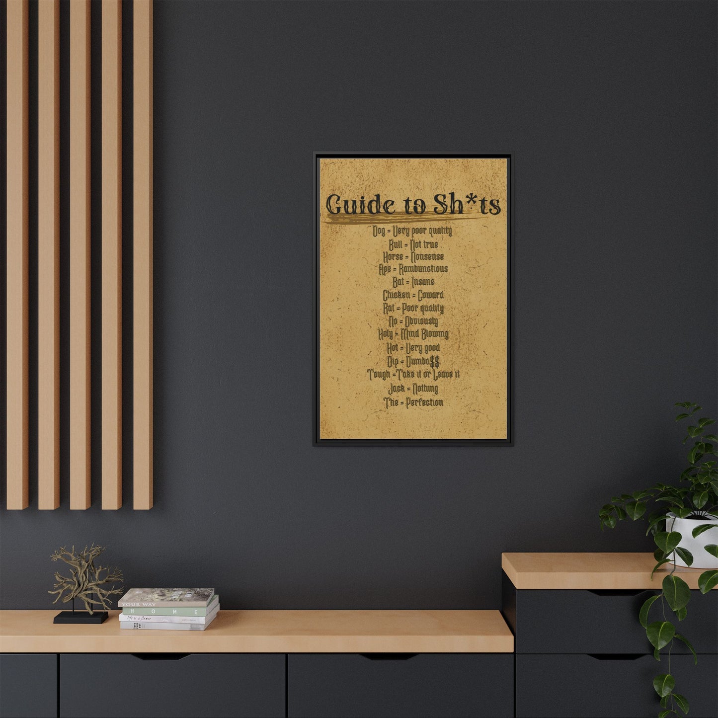 Guide to Sh*ts Framed Wall Art Print, Humorous Decor, Office Wall Art, Gift for Friends, Humor, Unique Housewarming Gift