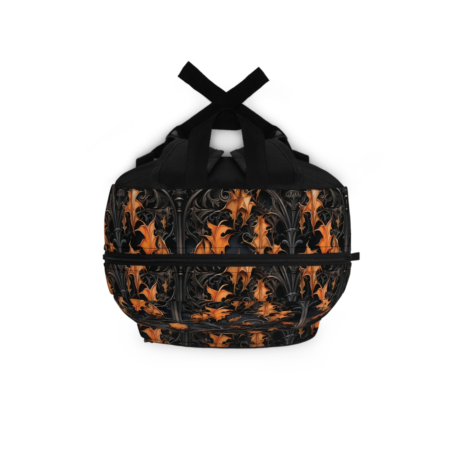 Halloween with Fall Leaves and Black Columns Back to School Backpack Gifts for Her Gifts for Him