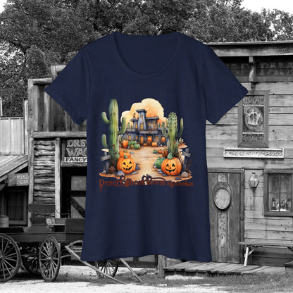 Desert Ghost Town Spooks Western Halloween Women's Organic Short Sleeve T-Shirt Gifts for Her