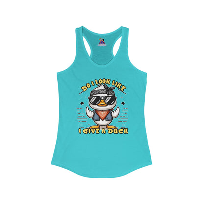 Quack-titude Duck With Sass Women's Ideal Racerback Tank