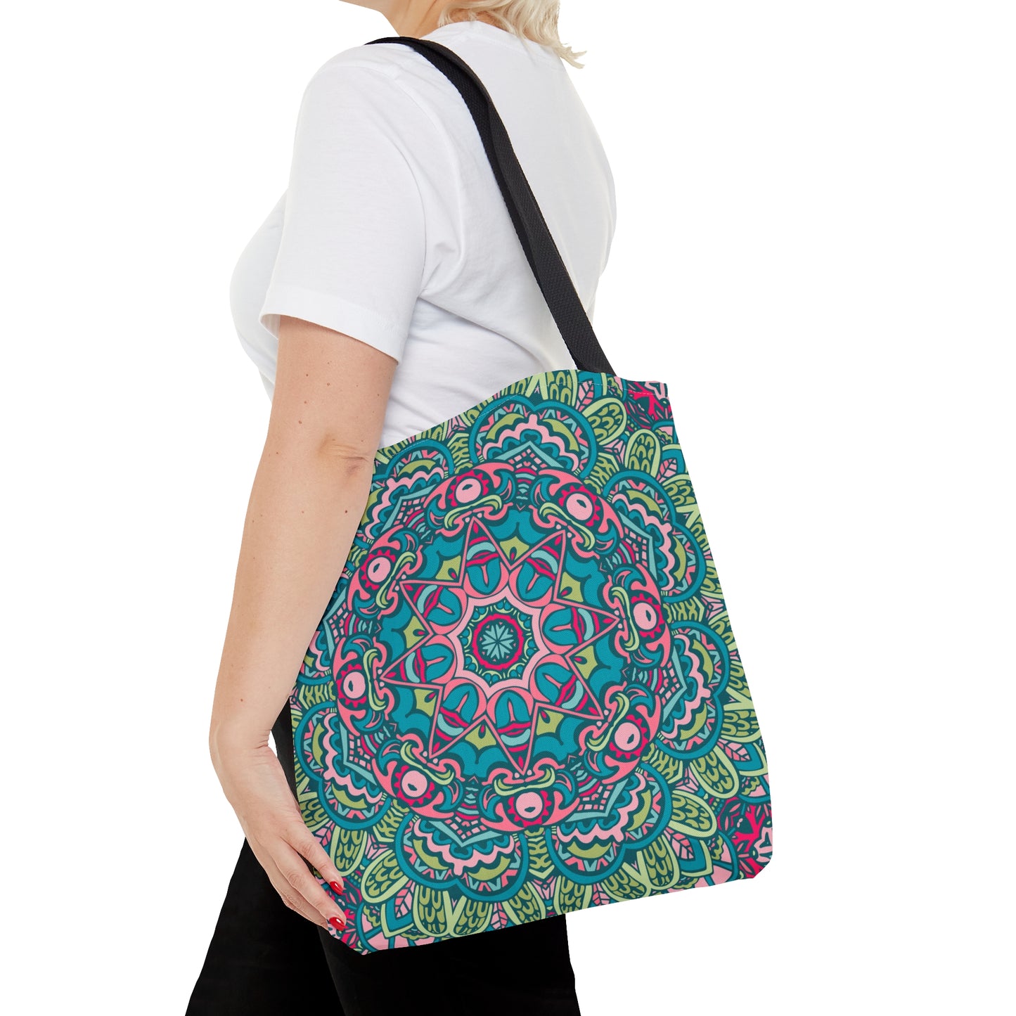 Green and Blue Boho Vibes Tote Bag - AOP Design for Stylish Carrying