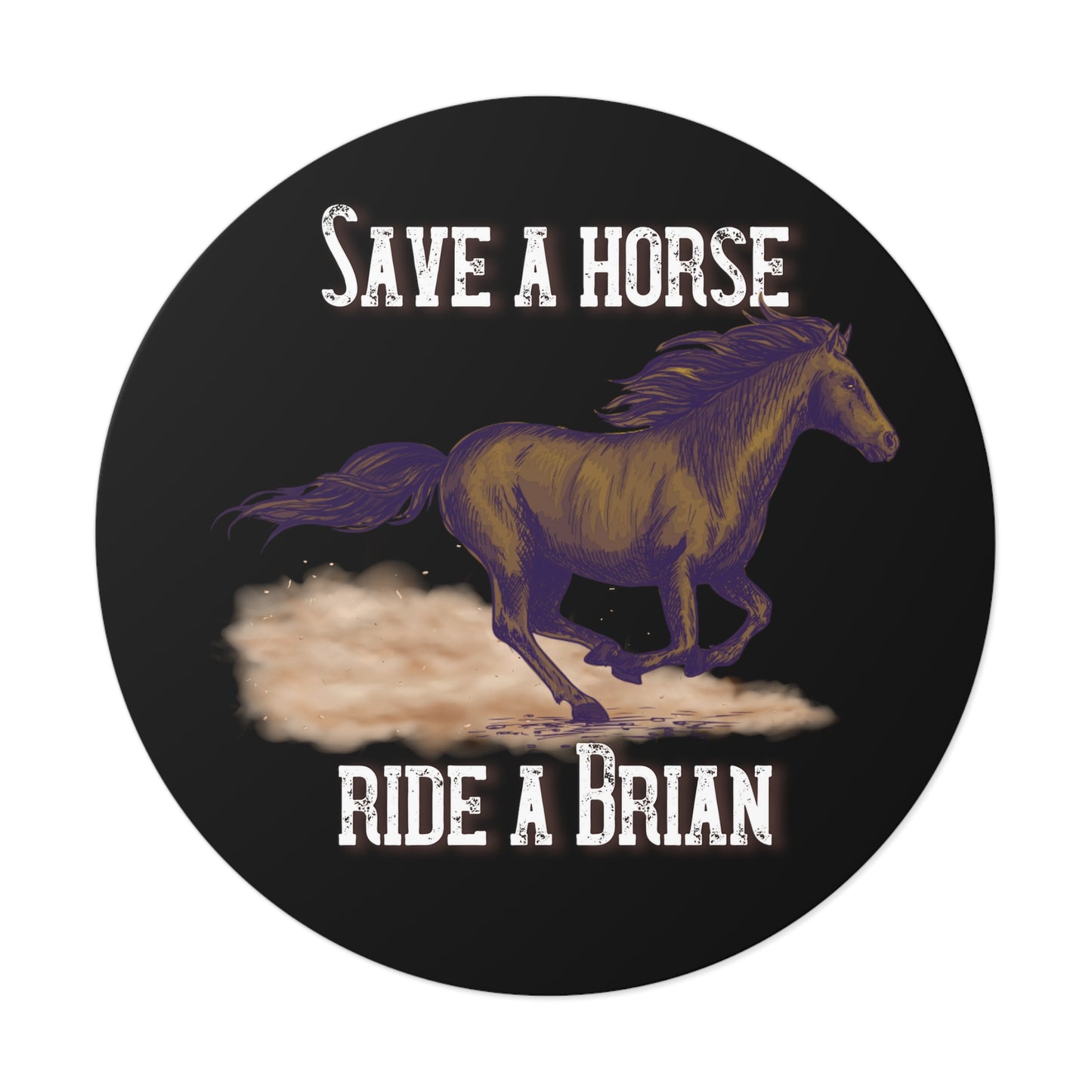 Save a Horse, Ride a Brian Round Vinyl Stickers