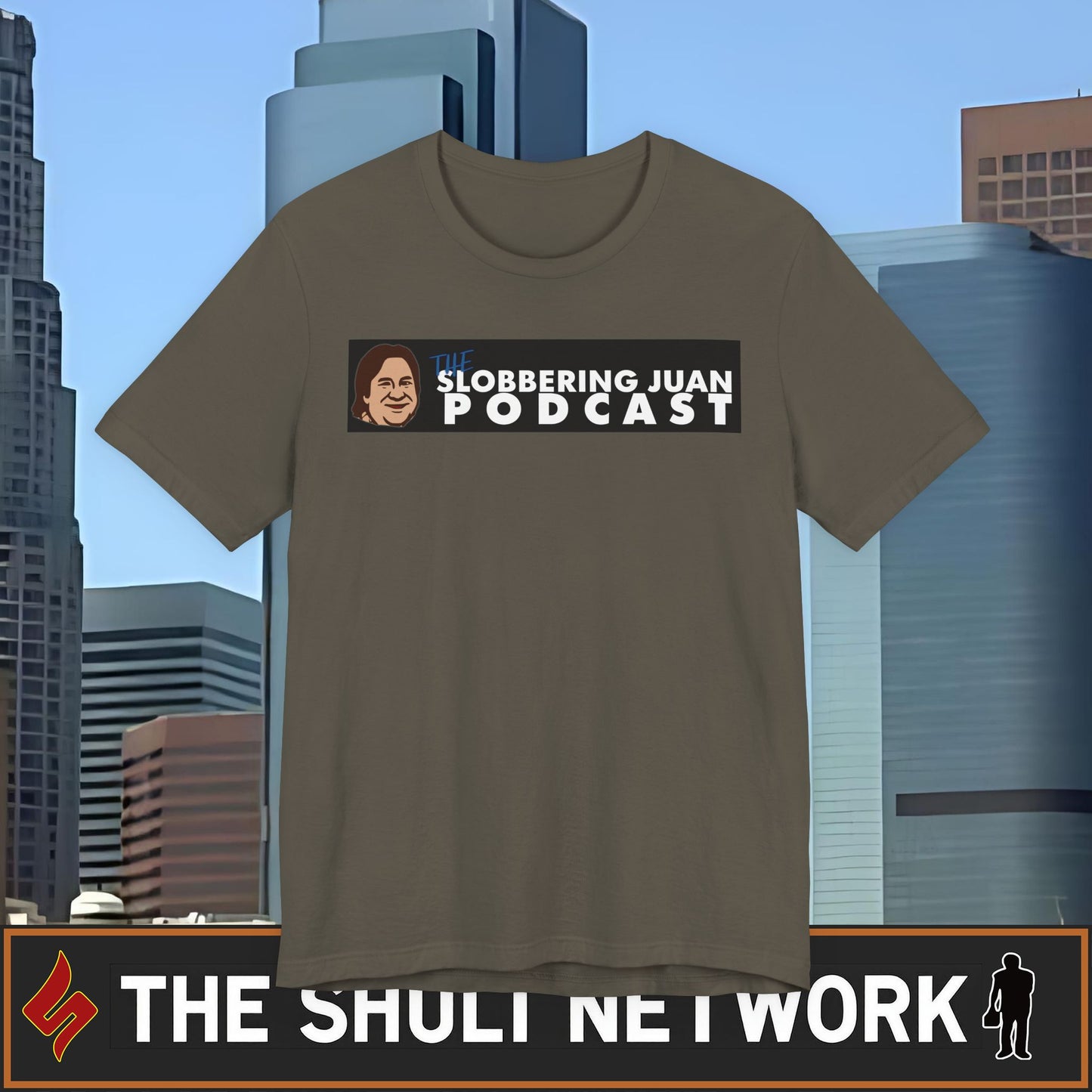 Slobbering Juan Podcast T-Shirt — Retro Logo Tee for Fans