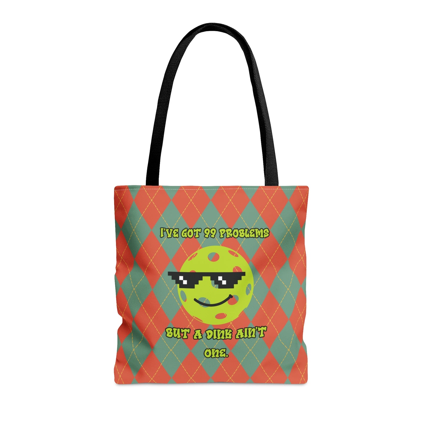 Vintage Rhombus Pattern Pickleball AOP Tote Bag - Carry Your Essentials with Humorous Style