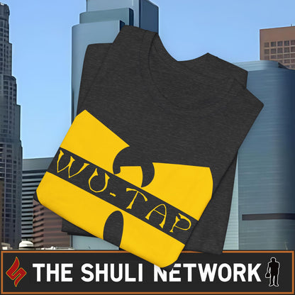 Wu-Tap Logo T-Shirt — Retro Hip-Hop Shuli Crew Graphic Tee