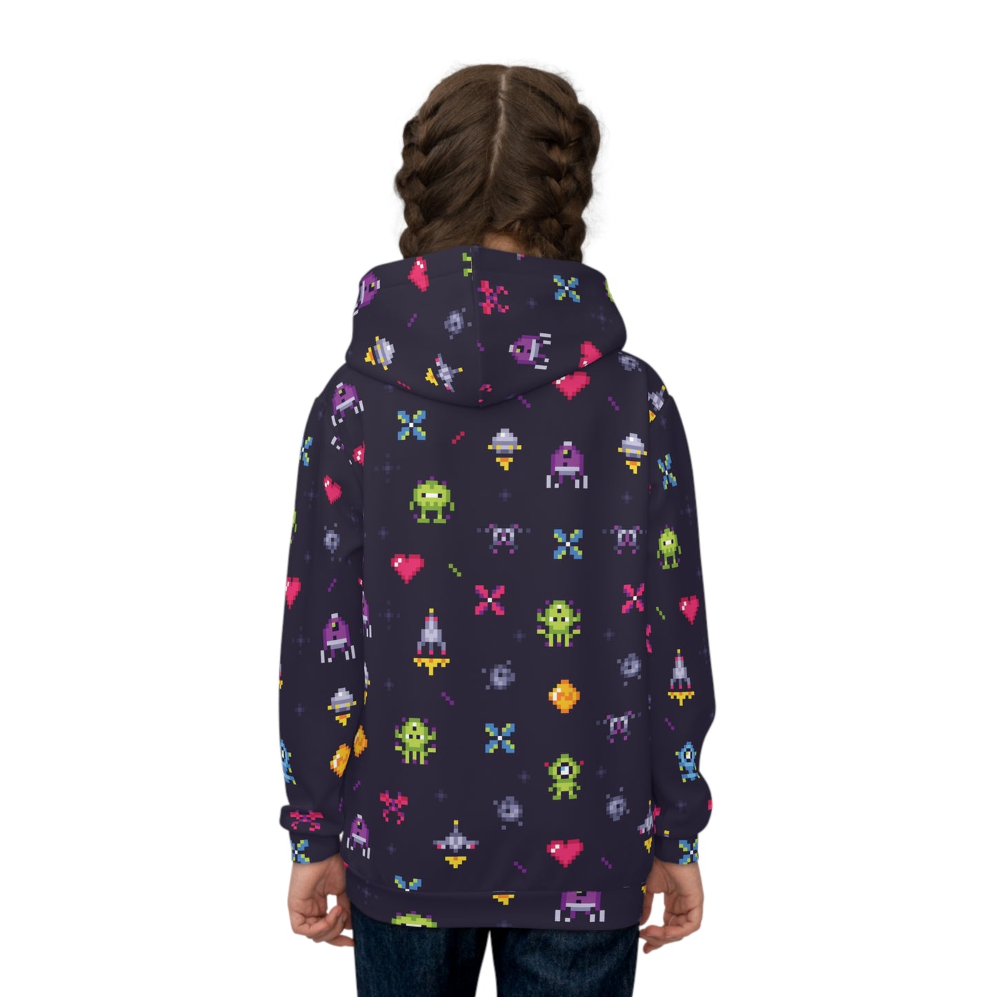 Old Game 8 Bit Children's Hoodie (AOP) Gifts for Him Gifts For Her