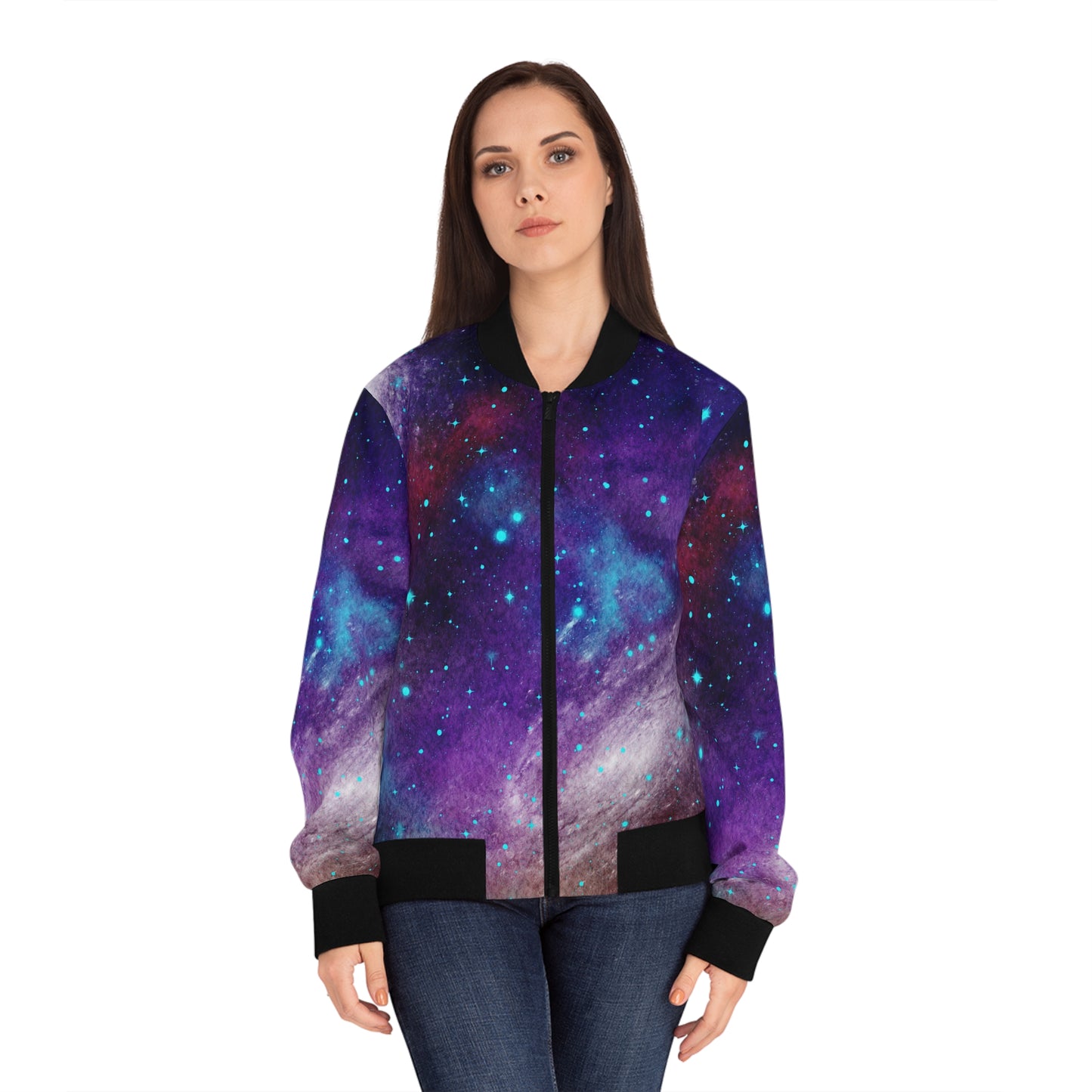 Outer Space Out of this World Women's Bomber Jacket (AOP)