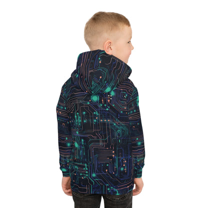 Pixel Pop: Neon Circuit Hoodie Children's Hoodie (AOP)