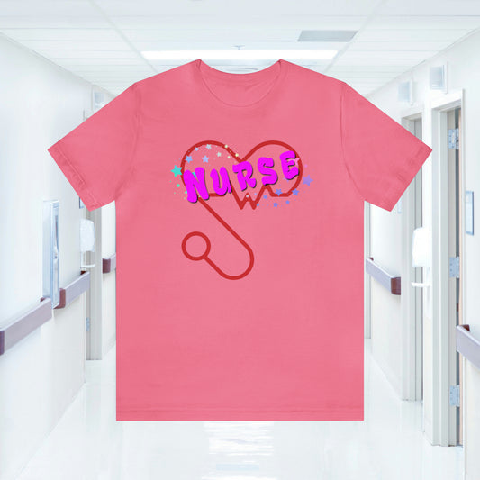 Nurse Love Unisex Jersey Tee Bella+Canvas 3001 Healthcare Gift Medical Students, Soft Fabric, Various Sizes Available